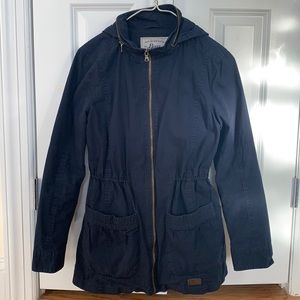GH Bass Navy blue lightweight parka with hood